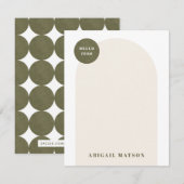 Moderne Arch Lijst Stationery Note Kaart - Groen (Voorkant / Achterkant)