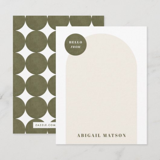 Moderne Arch Lijst Stationery Note Kaart - Groen (Voorkant / Achterkant)