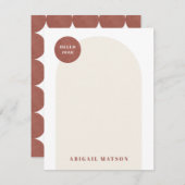 Moderne Arch Lijst Stationery Note Kaart - Rood (Voorkant / Achterkant)