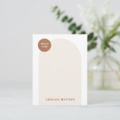 Moderne Arch Lijst Stationery Note Kaart - Tan (Staand voorkant)