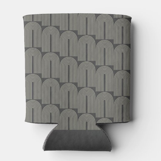 Moderne Arch Line Art Black Grey Custom Wedding Blikjeskoeler (Achterkant)