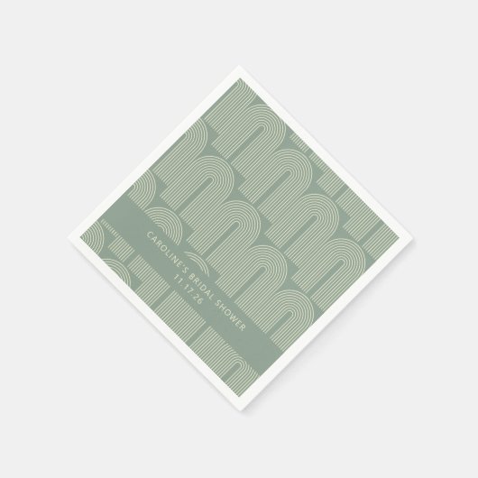 Moderne Arch Line Art Sage Custom Vrijgezellenfees Servet (Hoek)