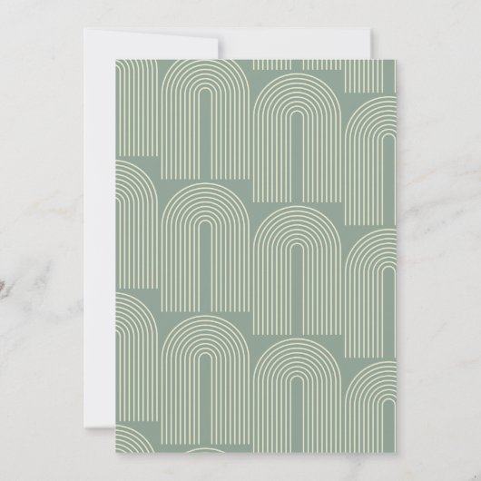 Moderne Arch Line Art | Sage Green Couples Shower Kaart (Achterkant)