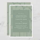 Moderne Arch Line Art Sage Green Formal Wedding Kaart (Voorkant / Achterkant)