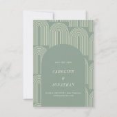 Moderne Arch Line Art Sage Green Formal Wedding Save The Date (Voorkant)