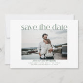 Moderne Arch Line Art Sage Green Photo Wedding Save The Date (Voorkant)
