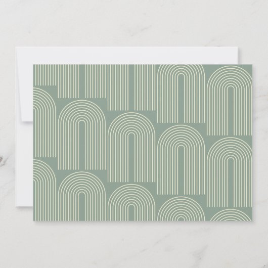 Moderne Arch Line Art Sage Green Photo Wedding Save The Date (Achterkant)