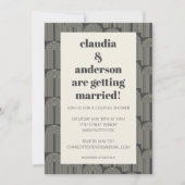 Moderne Arch Line Art | Zwarte Gray Couples Shower Kaart (Voorkant)