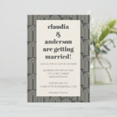 Moderne Arch Line Art | Zwarte Gray Couples Shower Kaart (Staand voorkant)