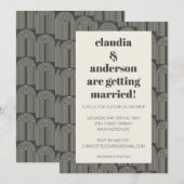 Moderne Arch Line Art | Zwarte Gray Couples Shower Kaart (Voorkant / Achterkant)