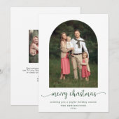 Moderne Arch Merry Kerstfeestdag Foto Feestdagenkaart (Voorkant / Achterkant)