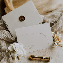 Moderne Arch Minimalist Return Address Wedding RSV