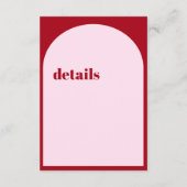 Moderne Arch Minimalist Weddenschap Tijdlijn - Geg Informatiekaartje (Achterkant)