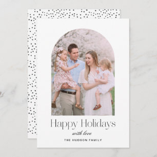 Moderne Arch Minimaliste Black Happy Feestdagenkaart