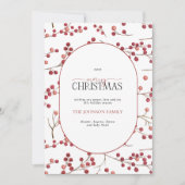 Moderne Arch Natural Red Berry Merry kerst Holi Feestdagenkaart (Voorkant)