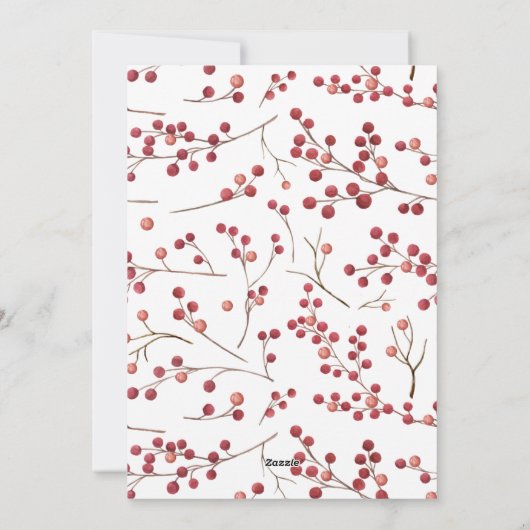 Moderne Arch Natural Red Berry Merry kerst Holi Feestdagenkaart (Achterkant)