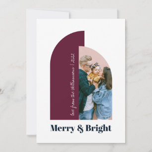 Moderne Arch Paars Blauw Foto 2022 Kerstkaart
