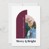 Moderne Arch Paars Blue Photo 2022 Holiday Kaart (Voorkant)