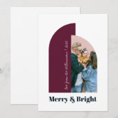 Moderne Arch Paars Blue Photo 2022 Holiday Kaart (Voorkant / Achterkant)