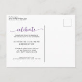 Moderne Arch Paars Gold Photo Afstuderen Aankondigingskaart (Achterkant)