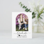 Moderne Arch Pet Calligrafie Foto Afstuderen Briefkaart (Staand voorkant)