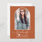 Moderne Arch Pet Calligrafie Terracotta Afstuderen Briefkaart (Voorkant / Achterkant)