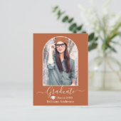 Moderne Arch Pet Calligrafie Terracotta Afstuderen Briefkaart (Staand voorkant)