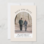 Moderne Arch Photo Cream Save The Date (Voorkant)