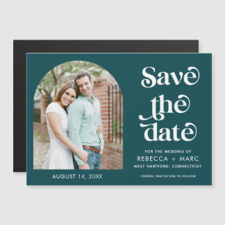 Moderne Arch Photo Emerald Wedding Save the Date