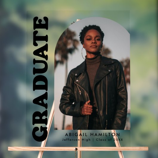 Moderne Arch Photo Graduation Party Acryl Bord (Neutraal)