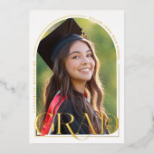 Moderne Arch Photo Graduation Party Folie Uitnodiging (Voorkant)