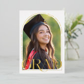 Moderne Arch Photo Graduation Party Folie Uitnodiging (Staand Voorkant)