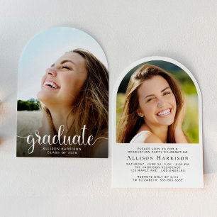 Moderne Arch Photo Graduation Party Kaart