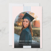 Moderne Arch Photo Graduation Party Kaart (Achterkant)