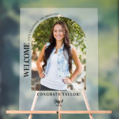 Moderne Arch Photo Graduation Party Welkom Frosted Acryl Bord (Neutraal)
