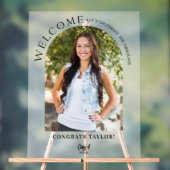 Moderne Arch Photo Graduation Party Welkom Frosted Acryl Bord (Neutraal)