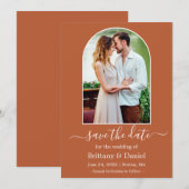 Moderne Arch Photo Lijst Burnt Oranje Save The Date (Voorkant / Achterkant)