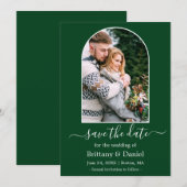 Moderne Arch Photo Lijst Green Save The Date (Voorkant / Achterkant)