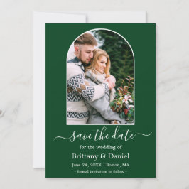 Moderne Arch Photo Lijst Green Save The Date