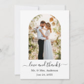 Moderne Arch Photo Lijst Love and Bedankt Wedding (Voorkant)
