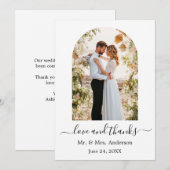 Moderne Arch Photo Lijst Love and Bedankt Wedding (Voorkant / Achterkant)