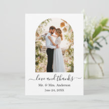 Moderne Arch Photo Lijst Love and Bedankt Wedding