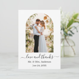 Moderne Arch Photo Lijst Love and Bedankt Wedding