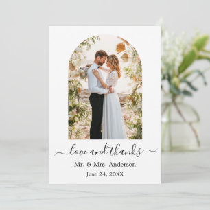 Moderne Arch Photo Lijst Love and Bedankt Wedding
