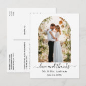 Moderne Arch Photo Lijst Wedding Love and Bedankt Briefkaart (Voorkant / Achterkant)