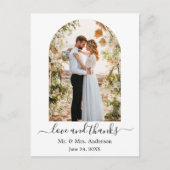 Moderne Arch Photo Lijst Wedding Love and Bedankt Briefkaart (Voorkant)