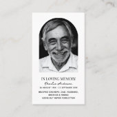 Moderne Arch Photo Memorial Prayer Kaarten Visitekaartje (Voorkant)