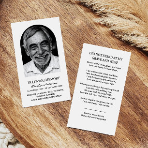 Moderne Arch Photo Memorial Prayer Kaarten Visitekaartje