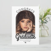 Moderne Arch Photo Minimal Afstuderen Aankondiging (Staand voorkant)