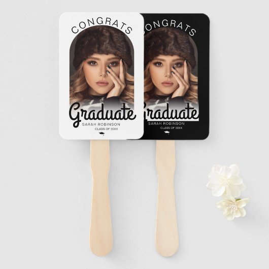 Moderne Arch Photo Minimal Afstuderen Handwaaier (Voorkant en achterkant)